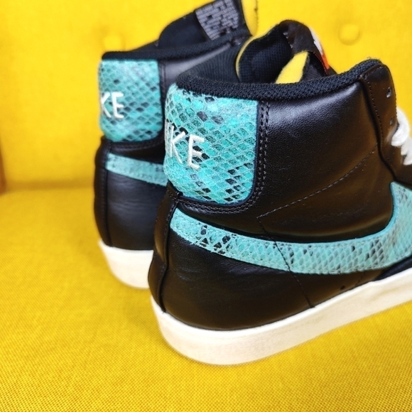 Nike Blazer Mid 77 VNTG \'Snakeskin Swoosh\' Turquoise Black Sneakers Men\'s  10.5